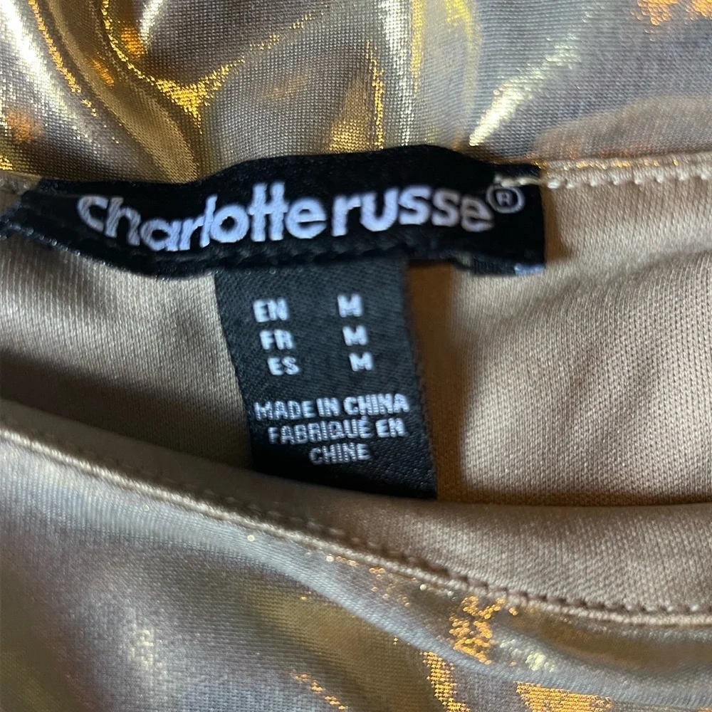 Charlotte Russe Shimmering Gold Sleeveless Dress - Picture 3 of 3
